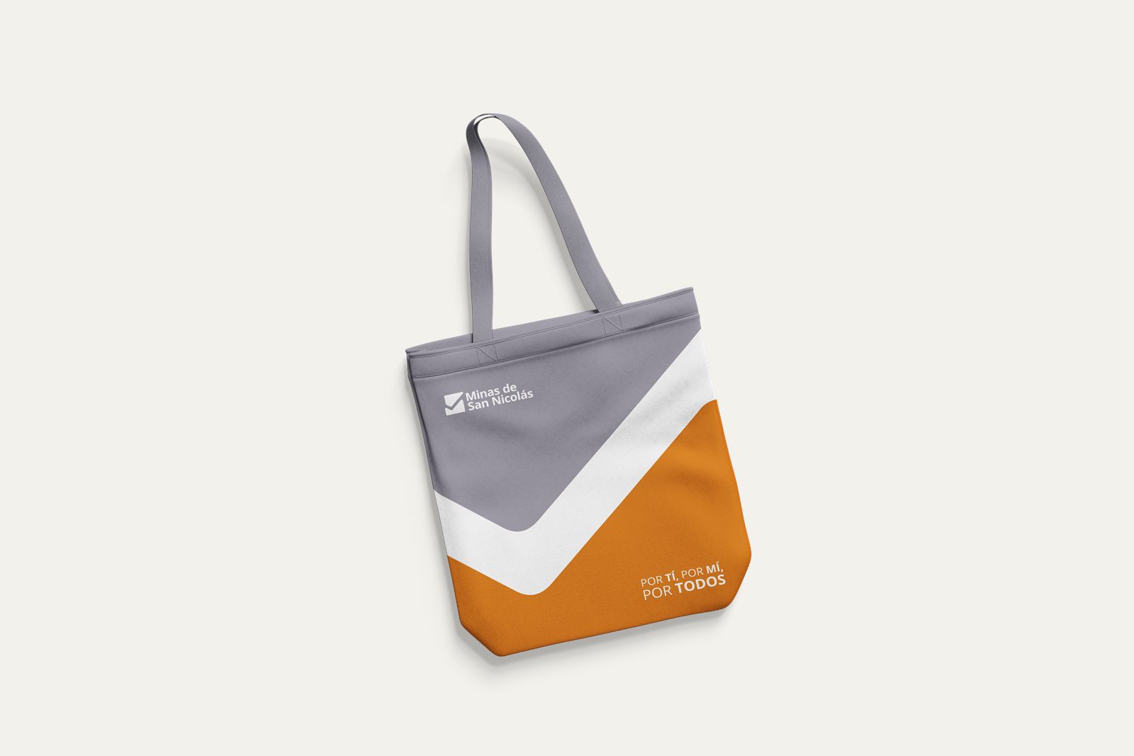 Bolsa de tela con la identidad de Minas de San Nicolás