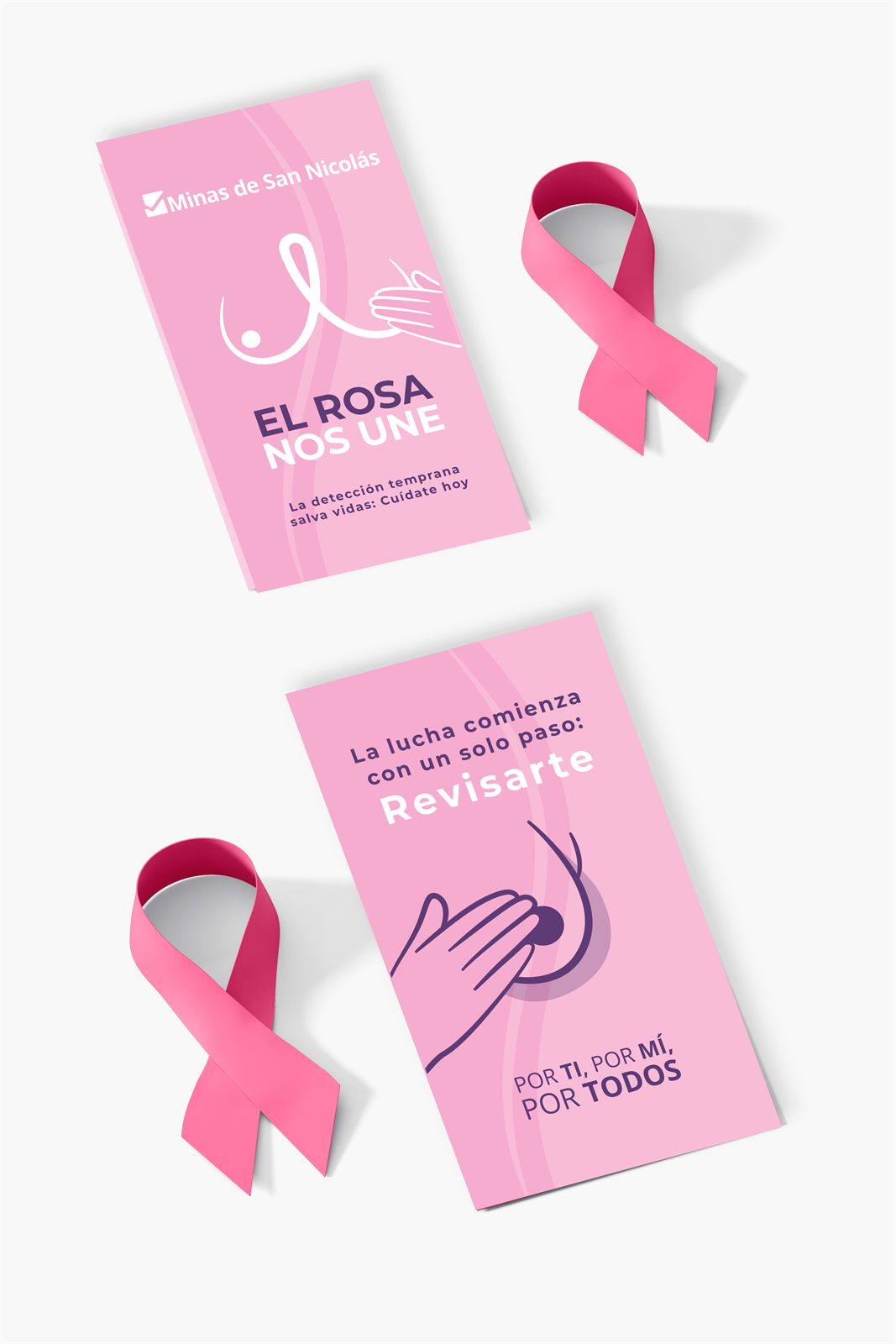 Tarjetas de la campaña «El rosa nos une» de Minas de San Nicolás